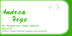 andrea hege business card